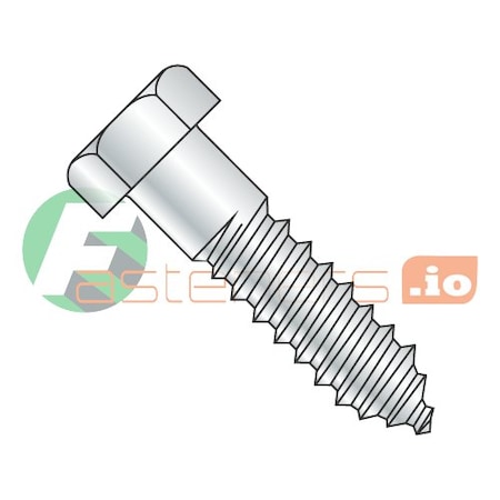 Newport Fasteners Lag Screw, 5/16 in, 3-1/2 in, Steel, Zinc Plated Hex 300 PK 738645